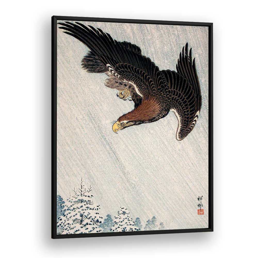 EAGLE FLYING IN SNOW (1933) , JAPANESE PAINTINGS , JAPANESE ART PRINTS