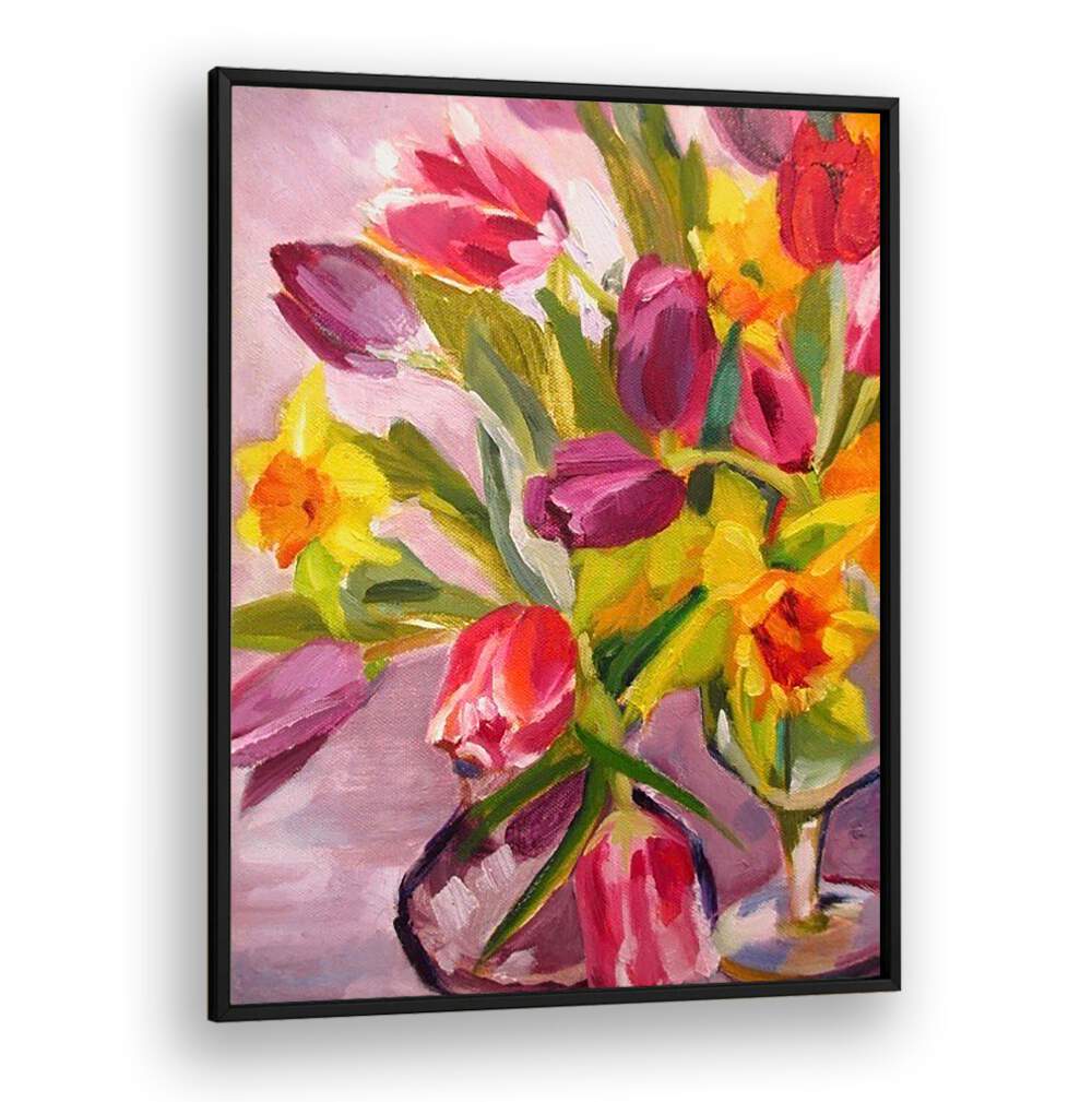 SPRING FLOWERS I , FLORAL FLOWER PAINTINGS