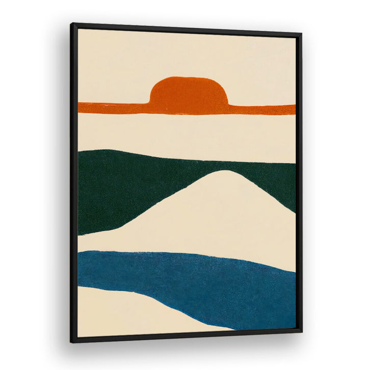 PUESTA DEL SOL, ABSTRACT PAINTINGS blending vibrant earth tones in a modern abstract sunset design with textured layers.