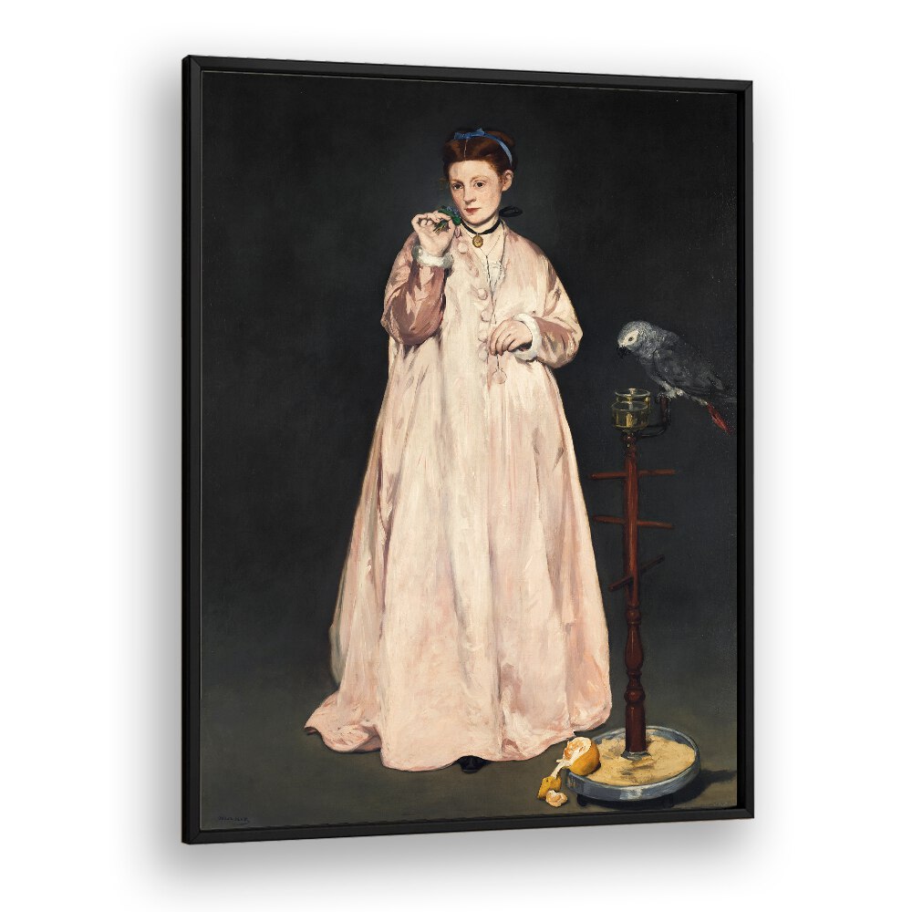 LADY WITH A PARAKEET (1866) BY EDOUARD MANET , VINTAGE PAINTINGS