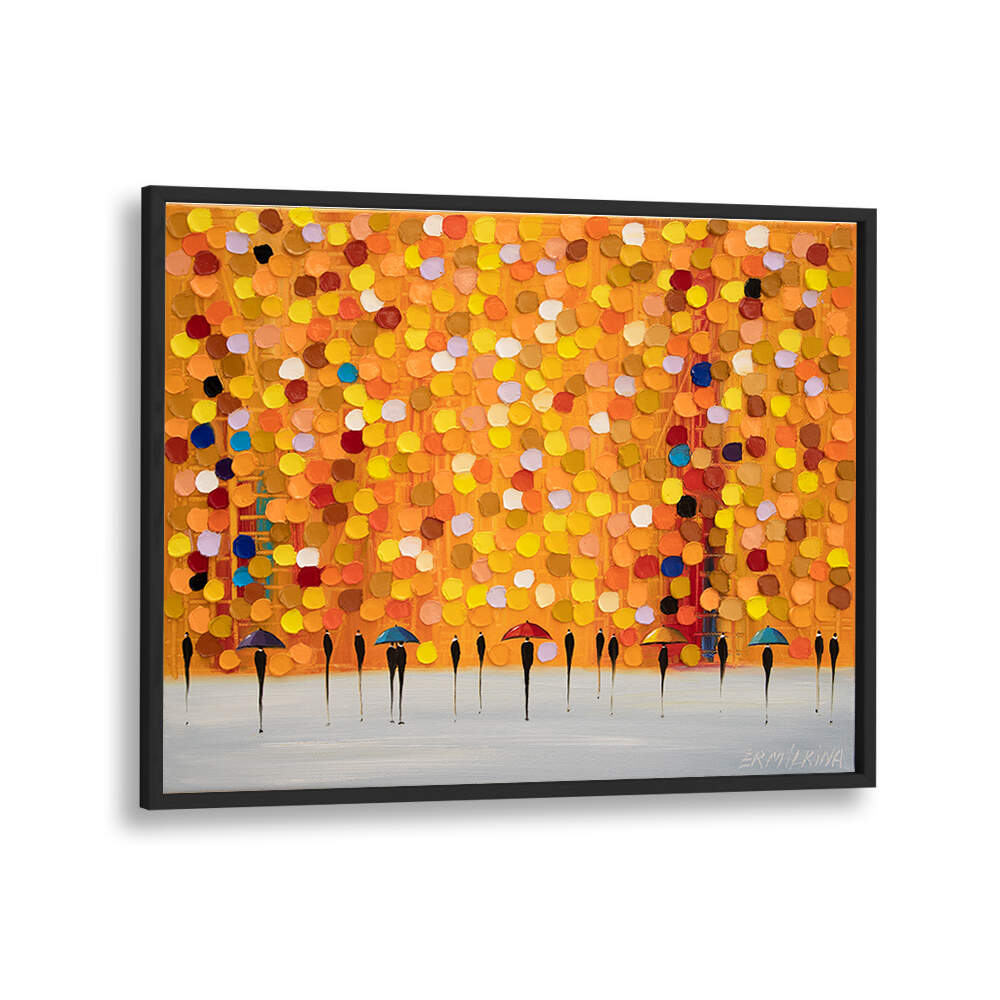 6 UMBRELLAS AT SUNSET , MODERN IMPRESSIONISM PAINTINGS