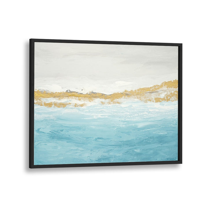 ABSTRACT BLUE GOLD SEASCAPE