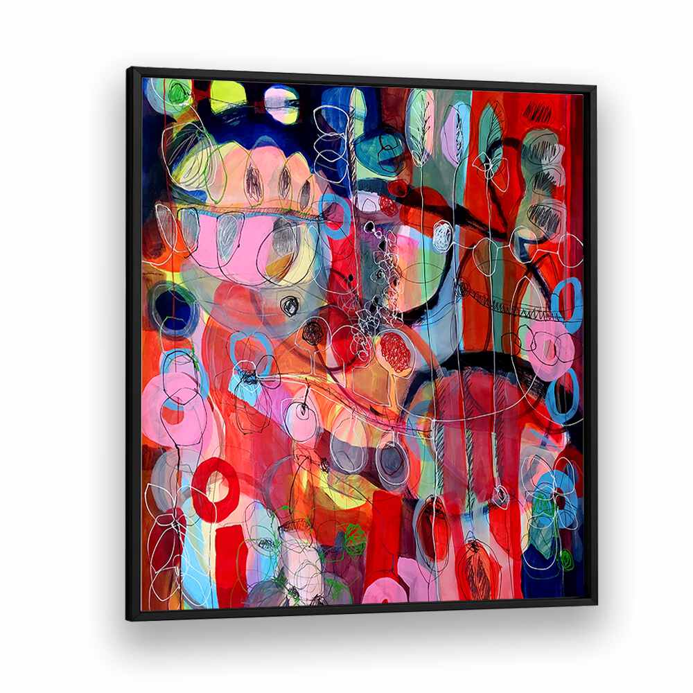 Vibrant colors and dynamic shapes define AFTER THE RAIN II, ABSTRACT PAINTINGS, a stunning acrylic artwork.