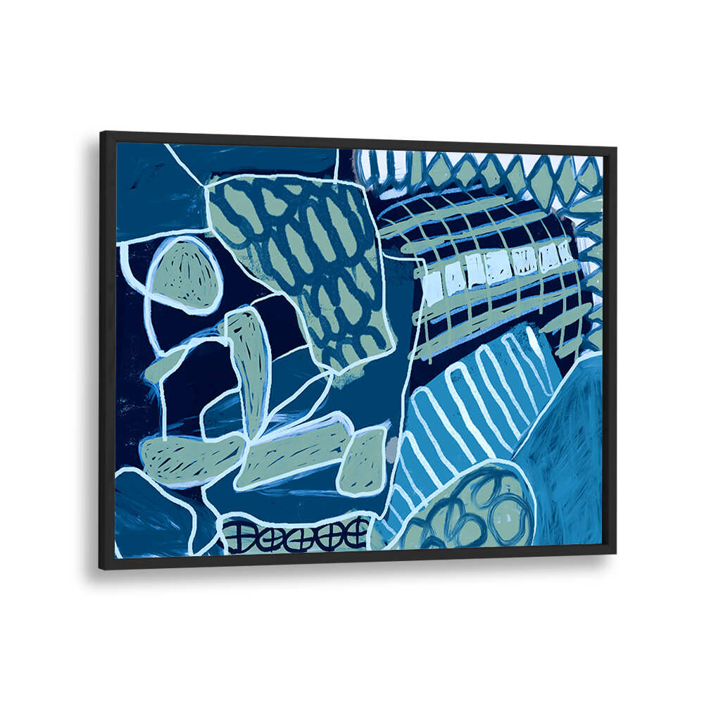 BLUE ABSTRACT A PLACE IN TIME , ABSTRACT PAINTINGS