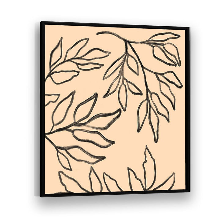 Botanical Abstract IV, Floral Flower Paintings showcase elegant leaves on a soft background for serene home decor.