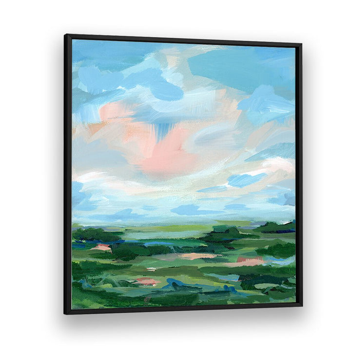 Colorful landscape in "COME AWAY, ABSTRACT PAINTINGS" style, perfect for adding vibrancy to any space.