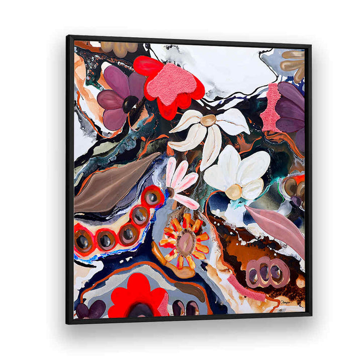 COLORFUL FLORAL WHIRLWIND , FLORAL FLOWER PAINTINGS