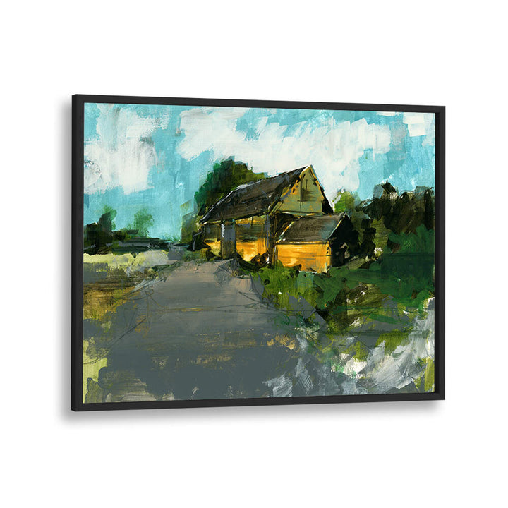 Vibrant COUNTRY BARN I, LANDSCAPE PAINTINGS showcasing serene countryside beauty, perfect for enhancing any space.