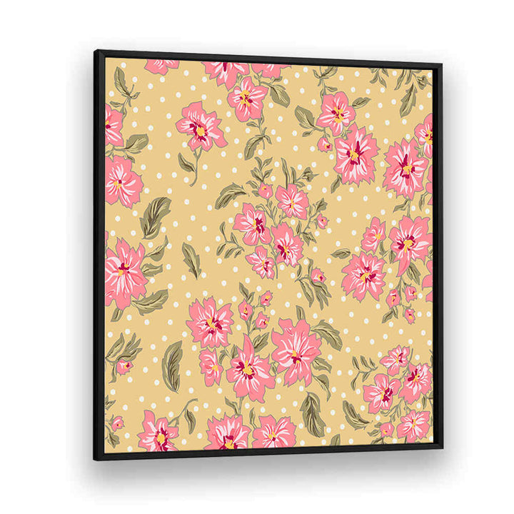 Vibrant Floral Heritage Bouquet I, PATTERN ART PRINTS featuring pink blooms on a polka dot background. Perfect for decor!