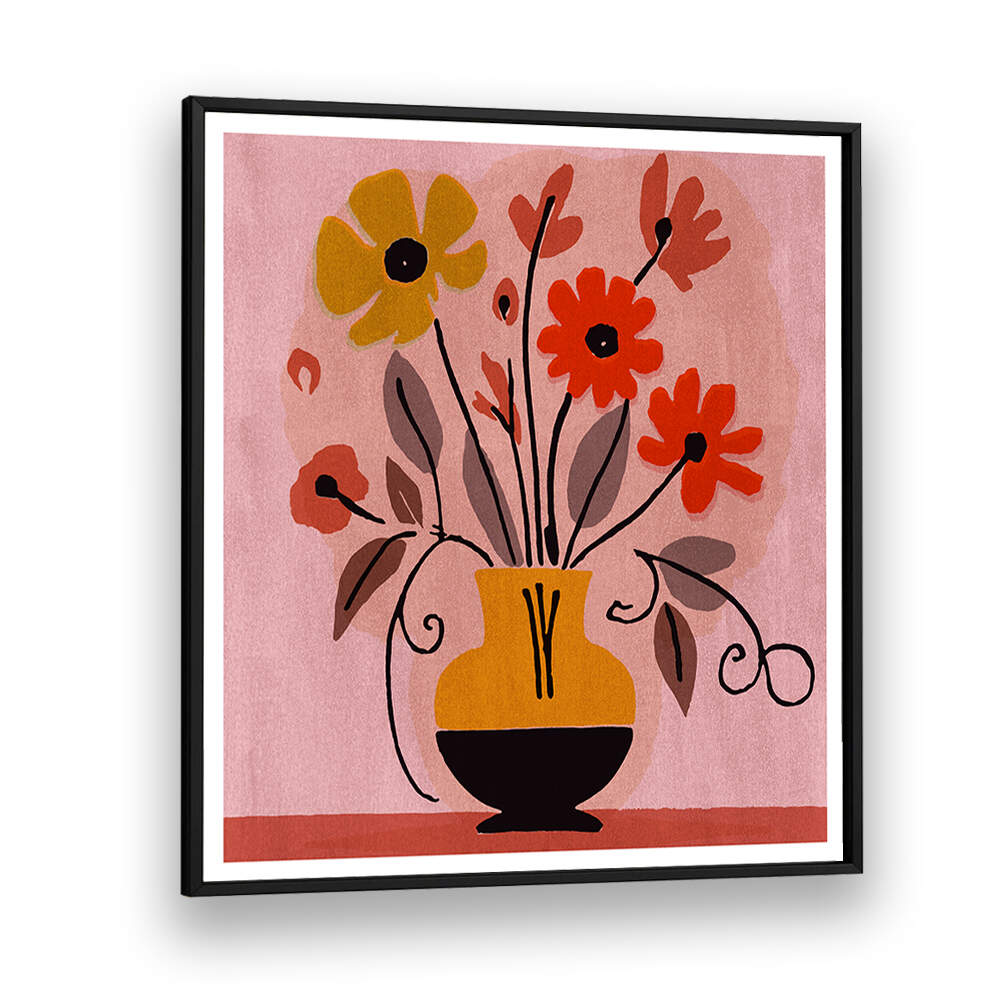 GOLDEN BOUQUET IN BLOOM , FLORAL FLOWER PAINTINGS