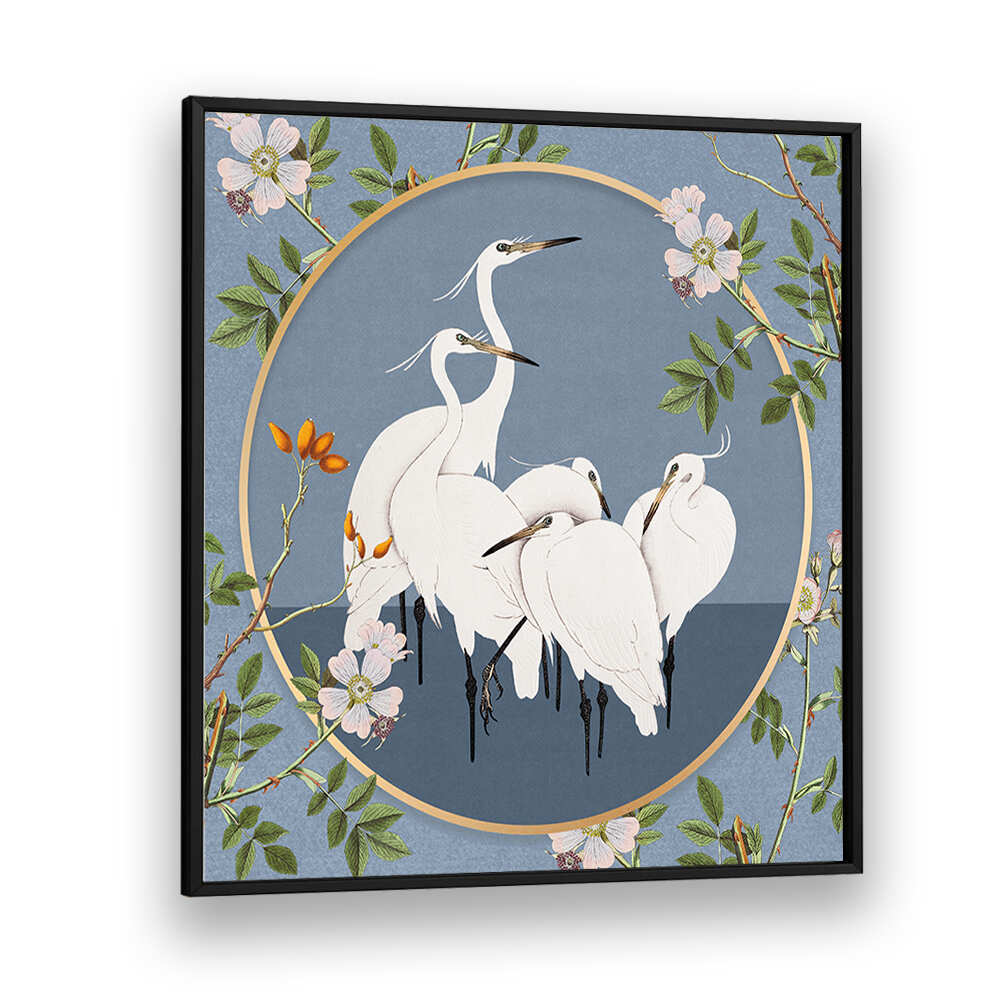 GRACEFUL EGRETS' ELEGANCE , ANIMAL PAINTINGS