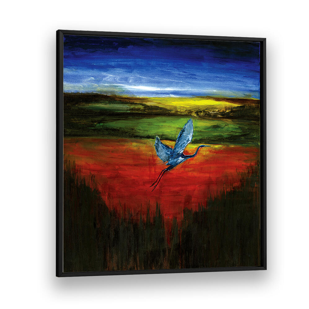 HERON SUN AND WATER , ANIMAL PAINTINGS