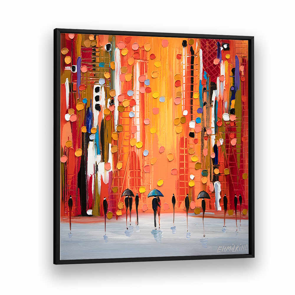 HOT RAINY SUNSET , MODERN IMPRESSIONISM PAINTINGS