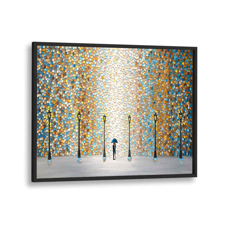 KISS UNDER THE GOLDEN RAIN , MODERN IMPRESSIONISM PAINTINGS