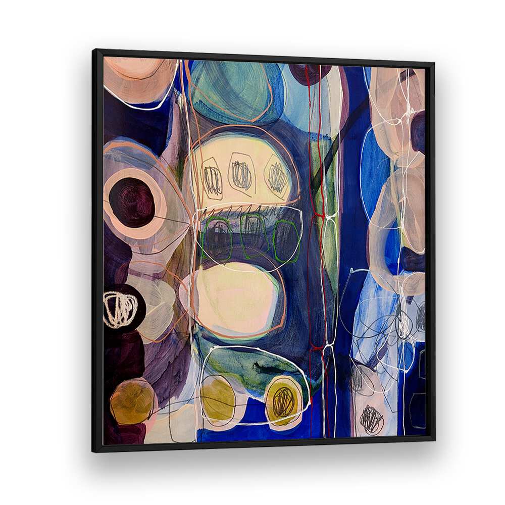 Vibrant LITTLE MONSTERS I, ABSTRACT PAINTINGS showcases modern expressionism with fluid brush strokes and bold colors.