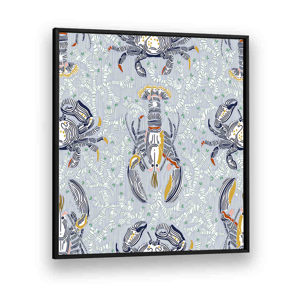 Colorful LOBSTER AND CRAB COASTAL IV beach paintings, perfect for enhancing coastal home decor and seaside vibes.