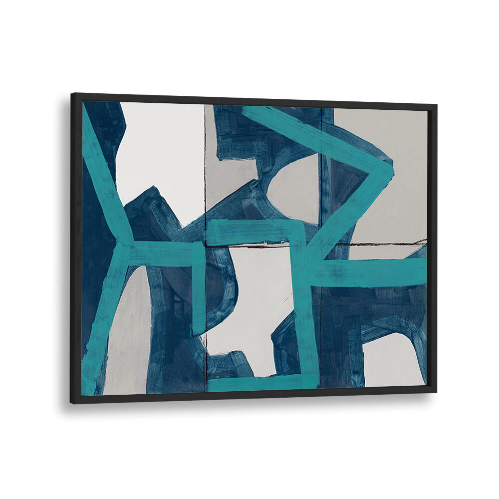 Bold METRIC BLUE Geometric Art Prints featuring modern 2D and 3D designs, perfect for contemporary decor.
