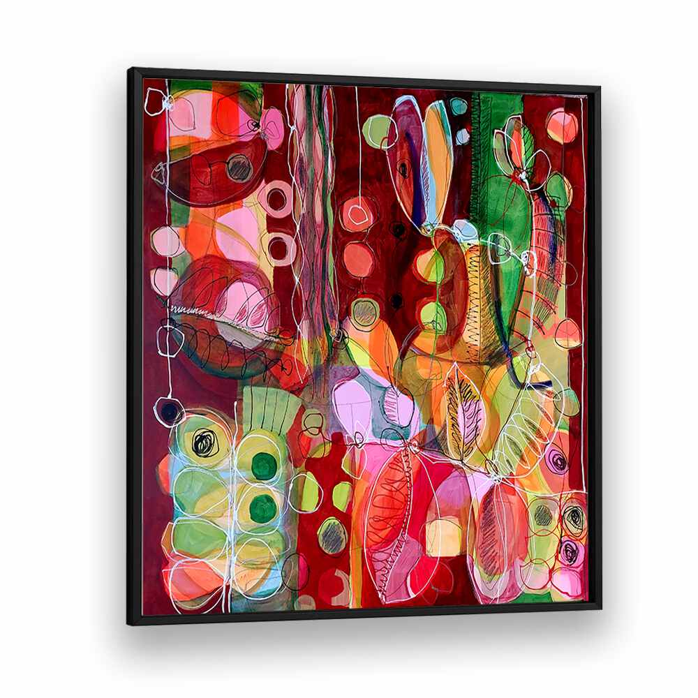 Vibrant hues unite in “NOTHING LIKE SUMMER, ABSTRACT PAINTINGS,” showcasing dynamic expressionism for any space.