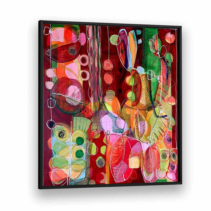Vibrant hues unite in “NOTHING LIKE SUMMER, ABSTRACT PAINTINGS,” showcasing dynamic expressionism for any space.