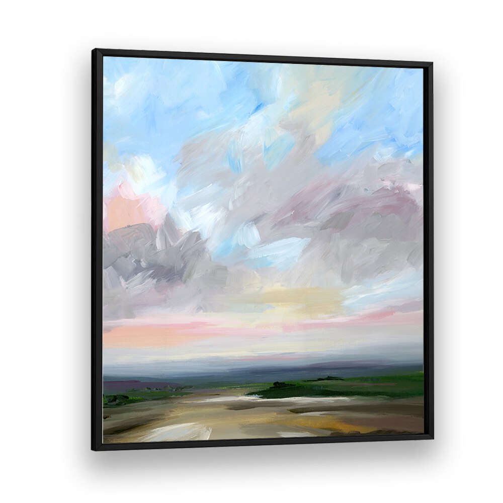 Vibrant OPEN ROAD, ABSTRACT PAINTINGS showcasing a serene landscape, perfect for modern adventurers.
