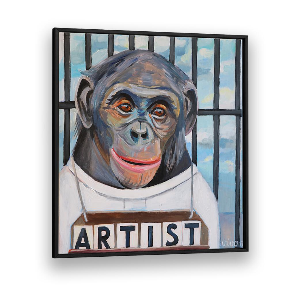 Vibrant PRIMATE PORTRAITURE, COMIC POSTERS featuring an artistic monkey portrait, perfect for wall decor.