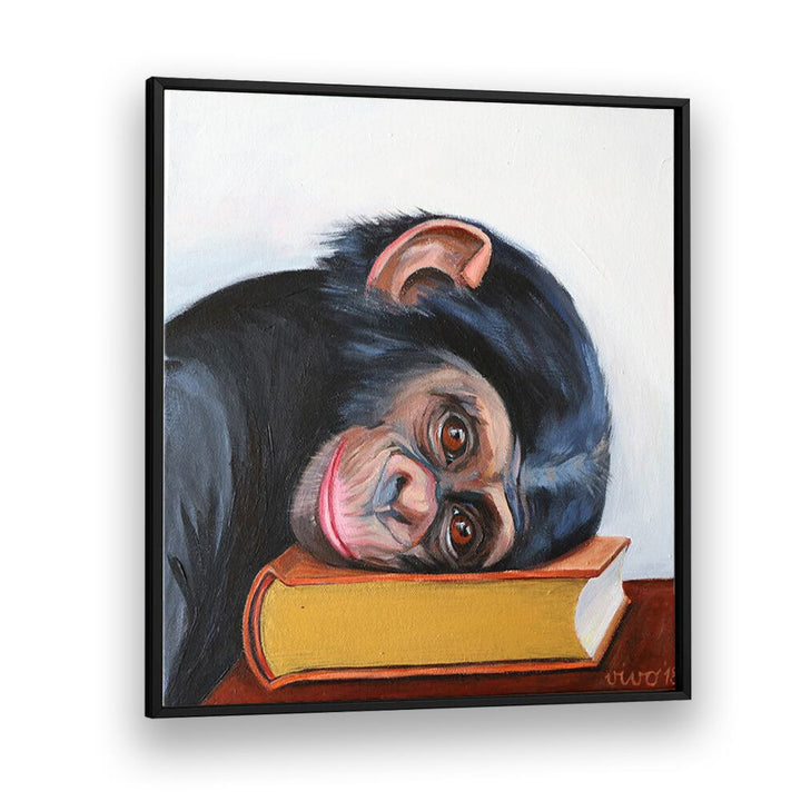 Resting Monkey Head on a Book, Comic Posters brings whimsical charm to your comic art collection.