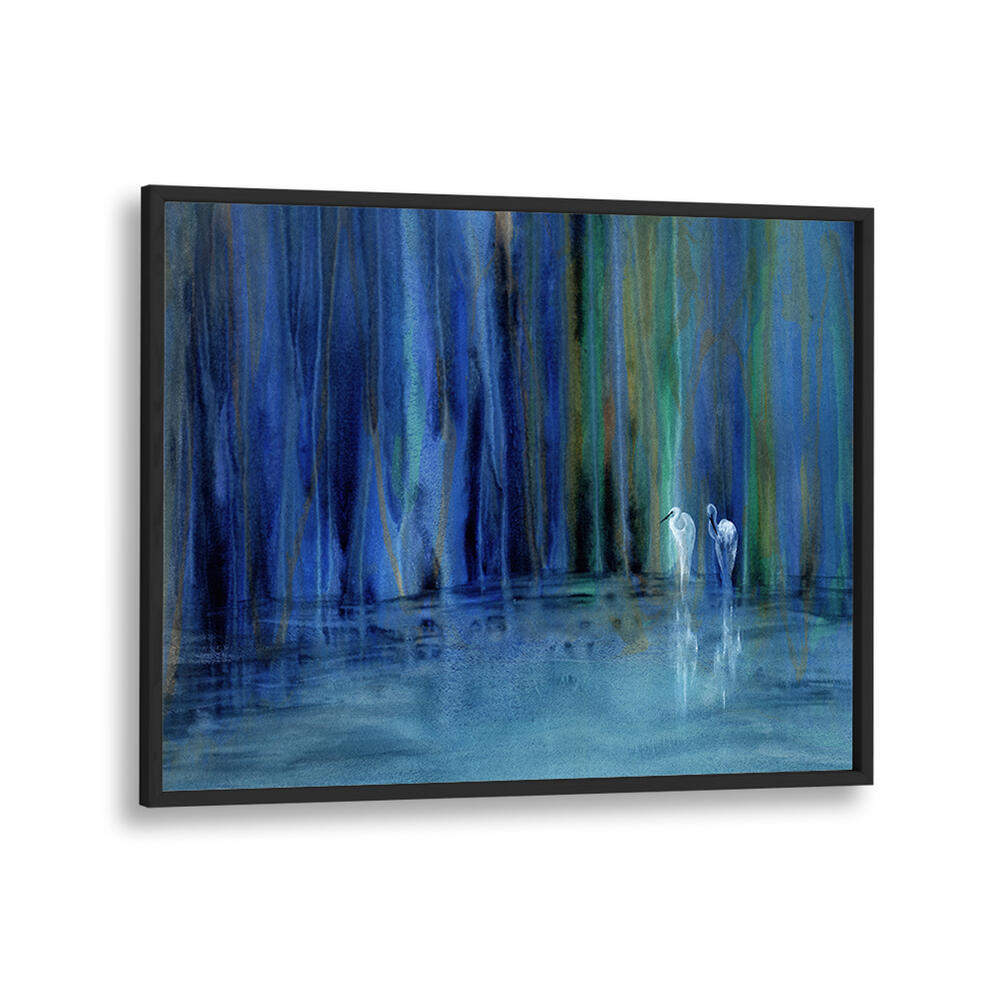 TWO EGRETS DETAIL , ABSTRACT PAINTINGS