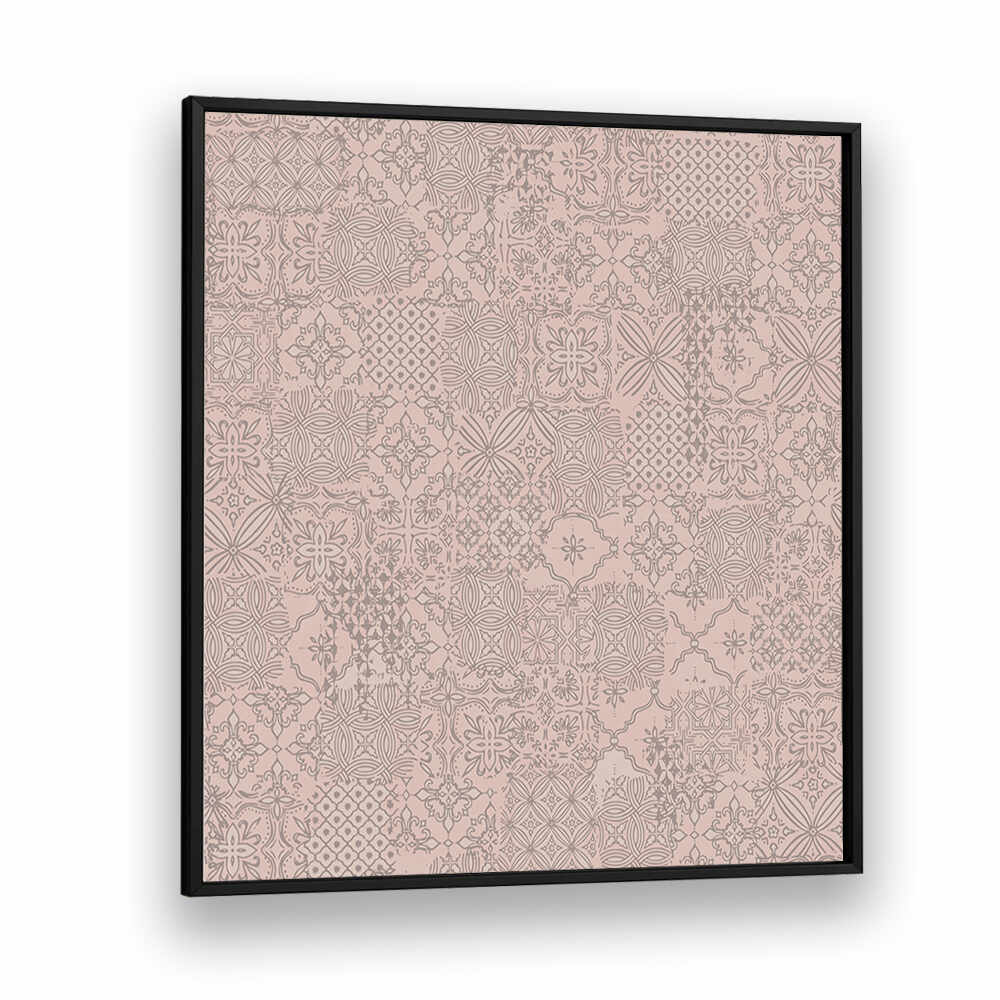 VINTAGE TILE PATTERN CLASH SOFT PINK , PATTERN ART PRINTS