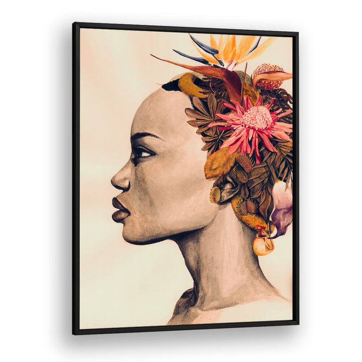 Elegant AMARE fashion poster showcasing stunning artistry and vibrant floral accents, perfect for stylish decor.