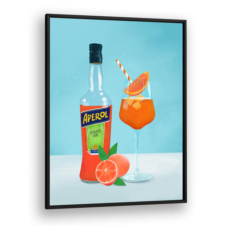 APEROL SPRITZ , BAR artwork by BlackPlain featuring bottle and glass cocktail