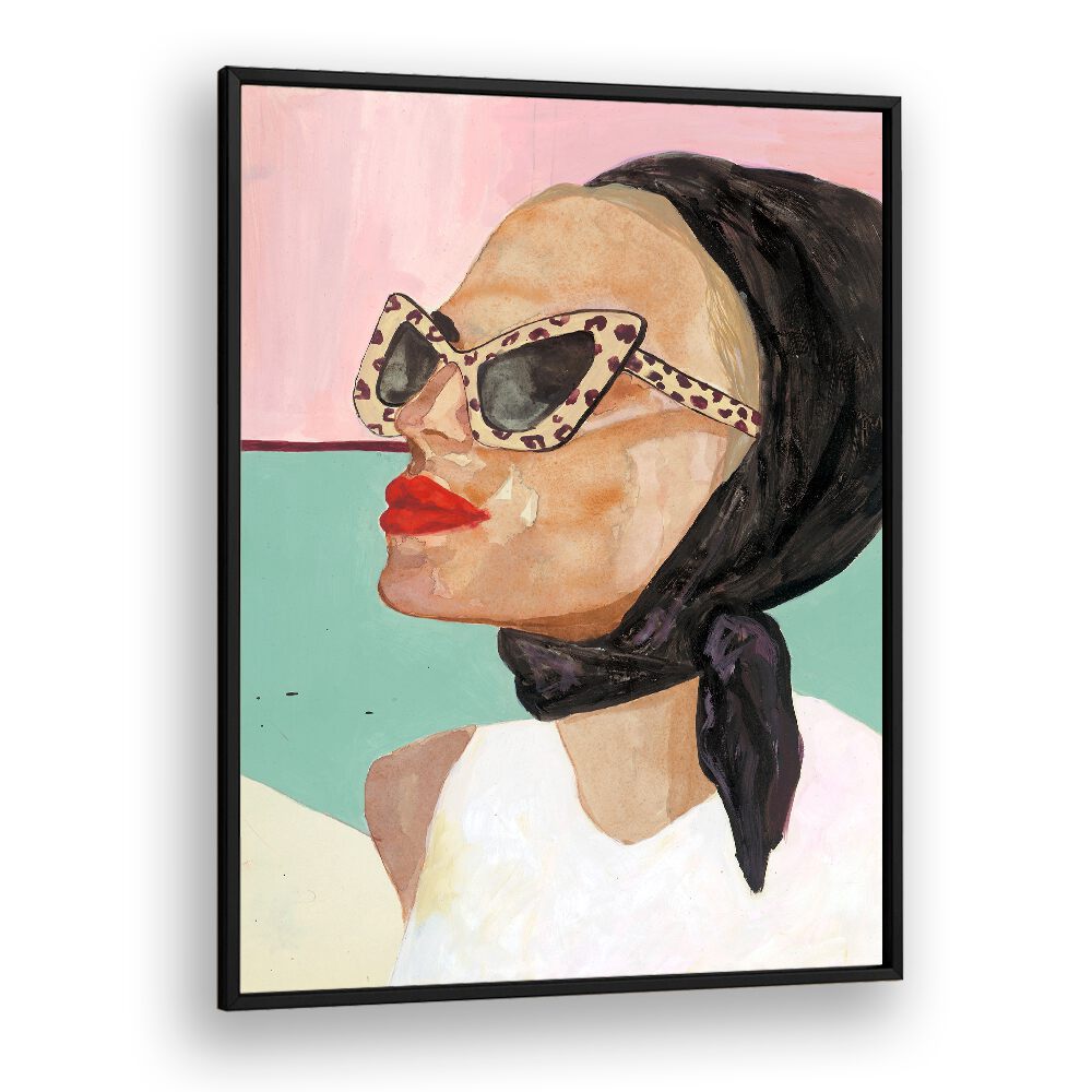 Elegant CAPRI, PORTRAITS artwork featuring a stylish woman with sunglasses, perfect for enhancing any home decor.