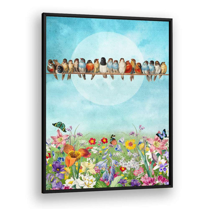 CHEERFUL BIRDS AND BLOOMS