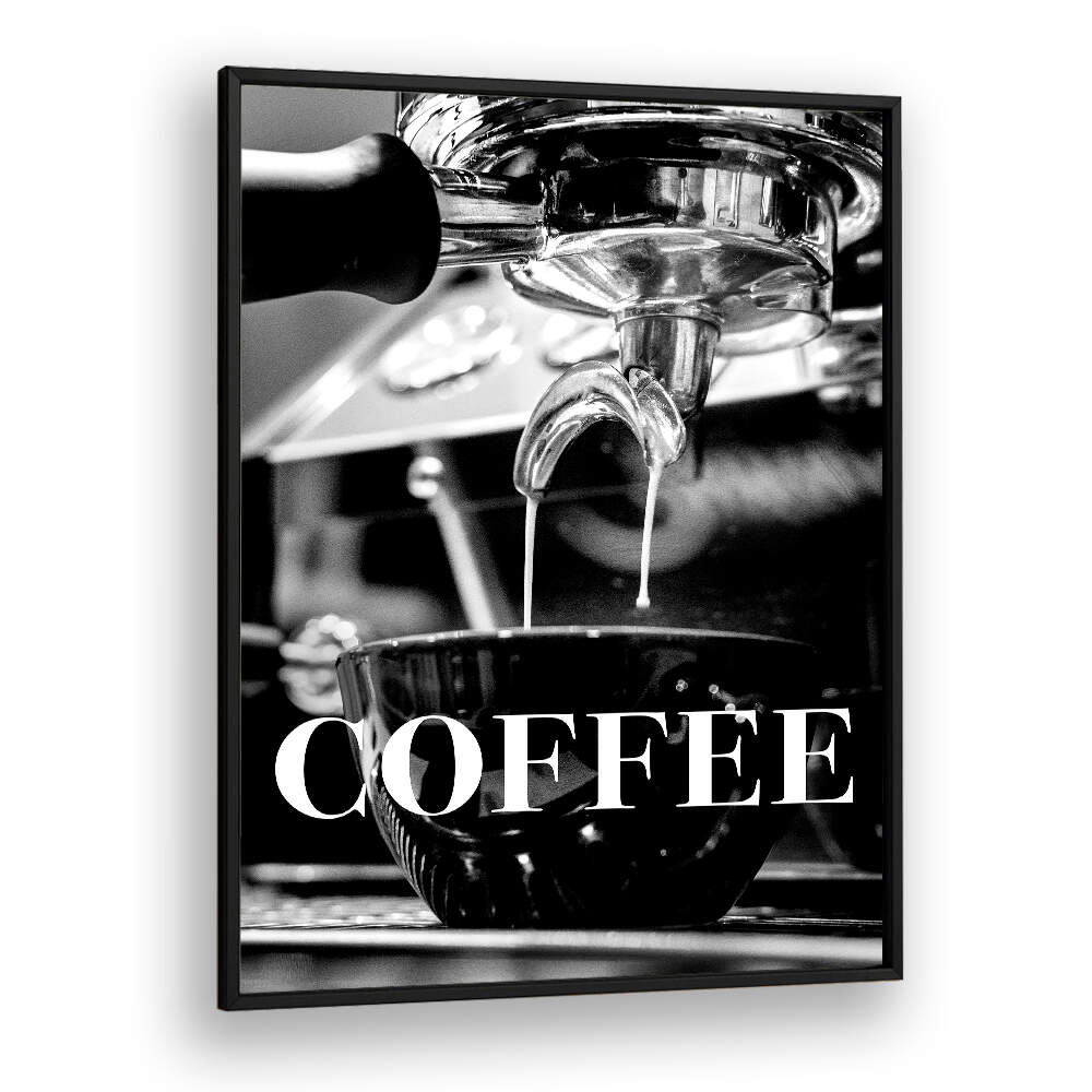 Stylish COFFEE BLACK II, BAR art showcasing espresso preparation, perfect for coffee lovers' decor.