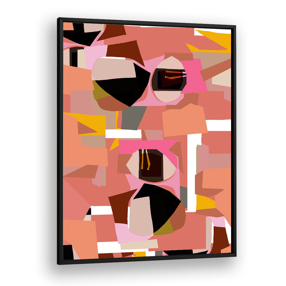 Bold deep pink geometric shapes create a striking visual in DEEP PINK GEOMETRIC SHAPES I, GEOMETRIC ART PRINTS.