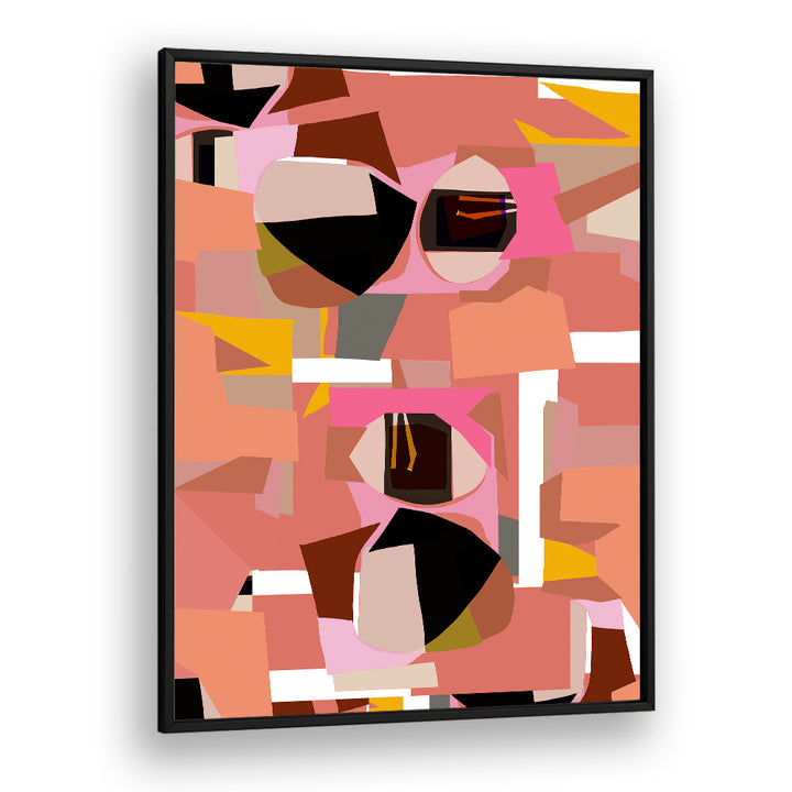 Bold deep pink geometric shapes create a striking visual in DEEP PINK GEOMETRIC SHAPES I, GEOMETRIC ART PRINTS.