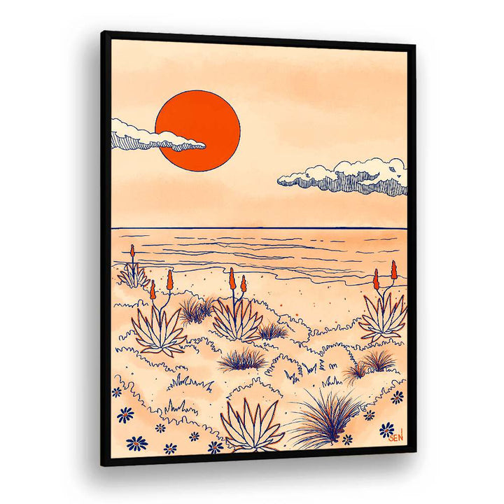 DUNES DREAM, LANDSCAPE PAINTINGS showcase serene dunes and a vibrant sunset, perfect for transforming your living space.