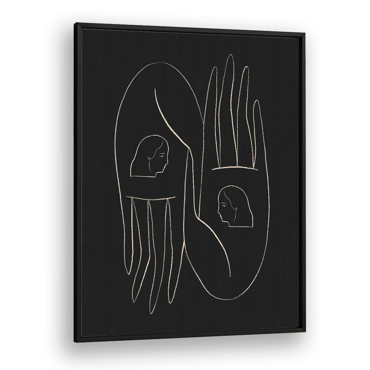 Stylish FRIENDLY HANDS, LINE ART PAINTINGS showcasing elegant hand designs, perfect for modern decor.