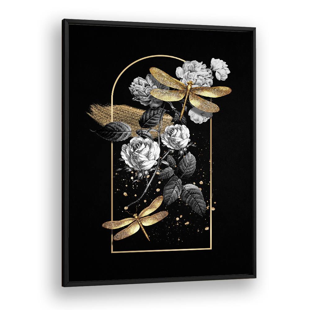 GILDED DRAGONFLIES AND ROSES