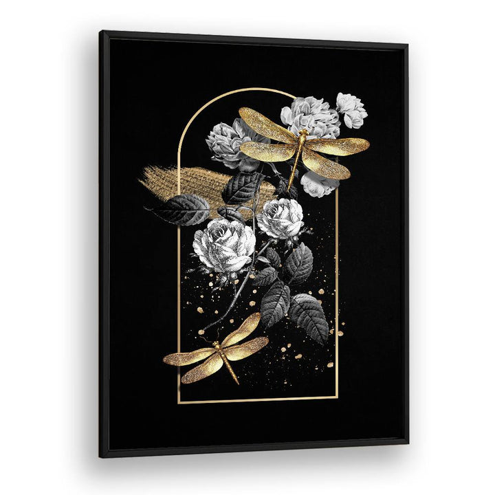 GILDED DRAGONFLIES AND ROSES