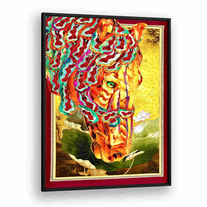 Vibrant GOLDEN GAZE, ANIMAL PAINTINGS featuring a striking horse design, perfect for your art collection.