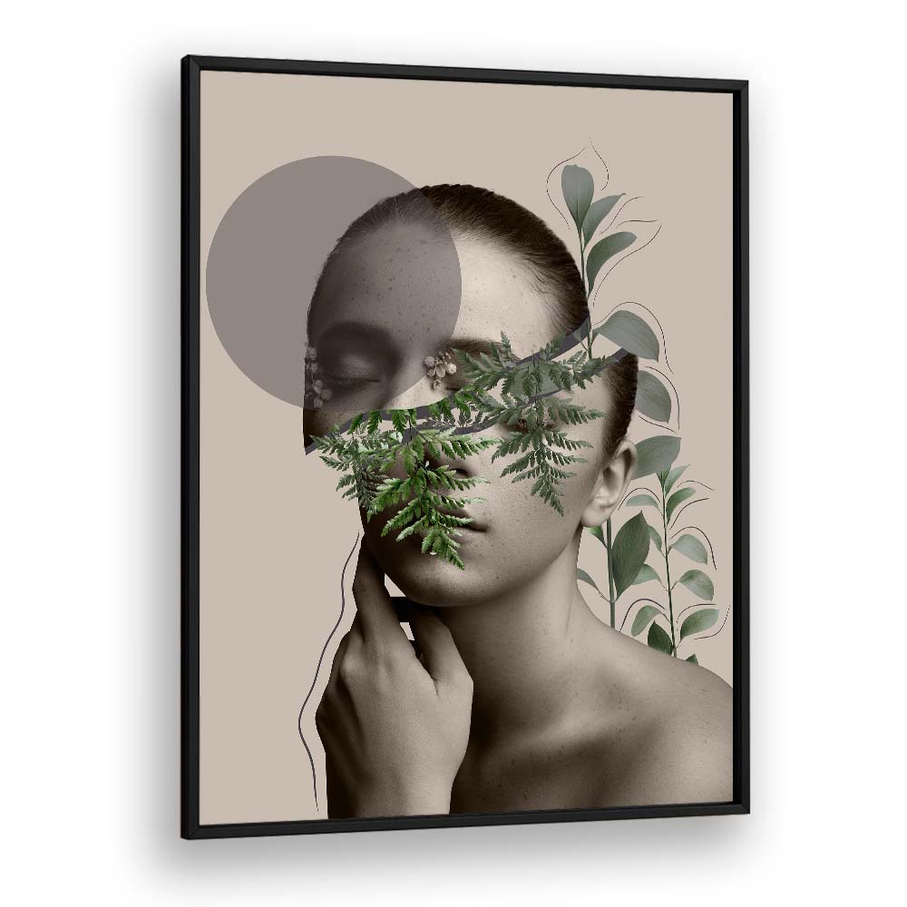 Explore the essence of emotion in LILI I, PORTRAITS, featuring stunning abstract figure art and botanical elements.