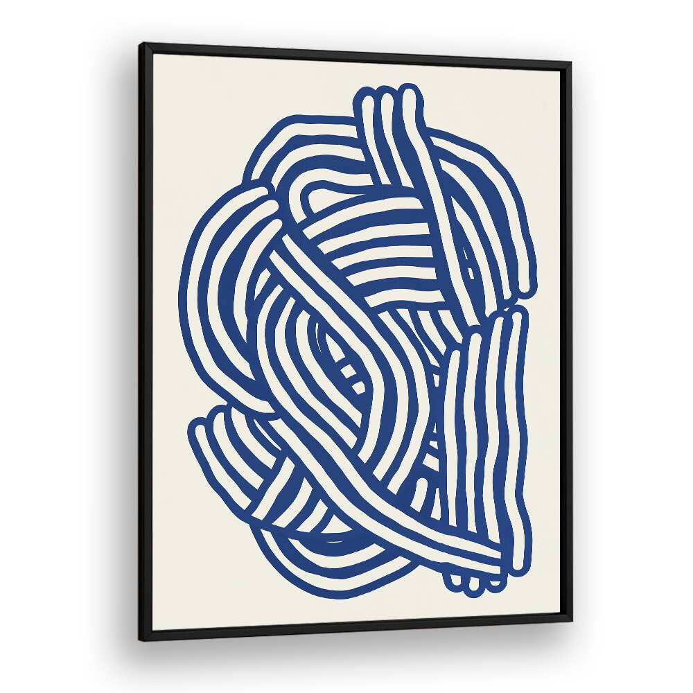 LINE ART ORGANIC SHAPE IN BLUE , LINE ART PAINTINGS