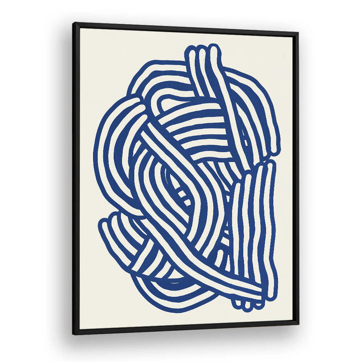 LINE ART ORGANIC SHAPE IN BLUE , LINE ART PAINTINGS