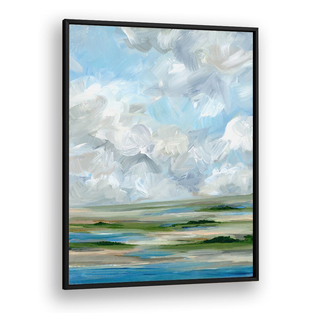 Serene view of MID DAY MARSH, LANDSCAPE PAINTINGS, perfect for enhancing your tranquil home decor.