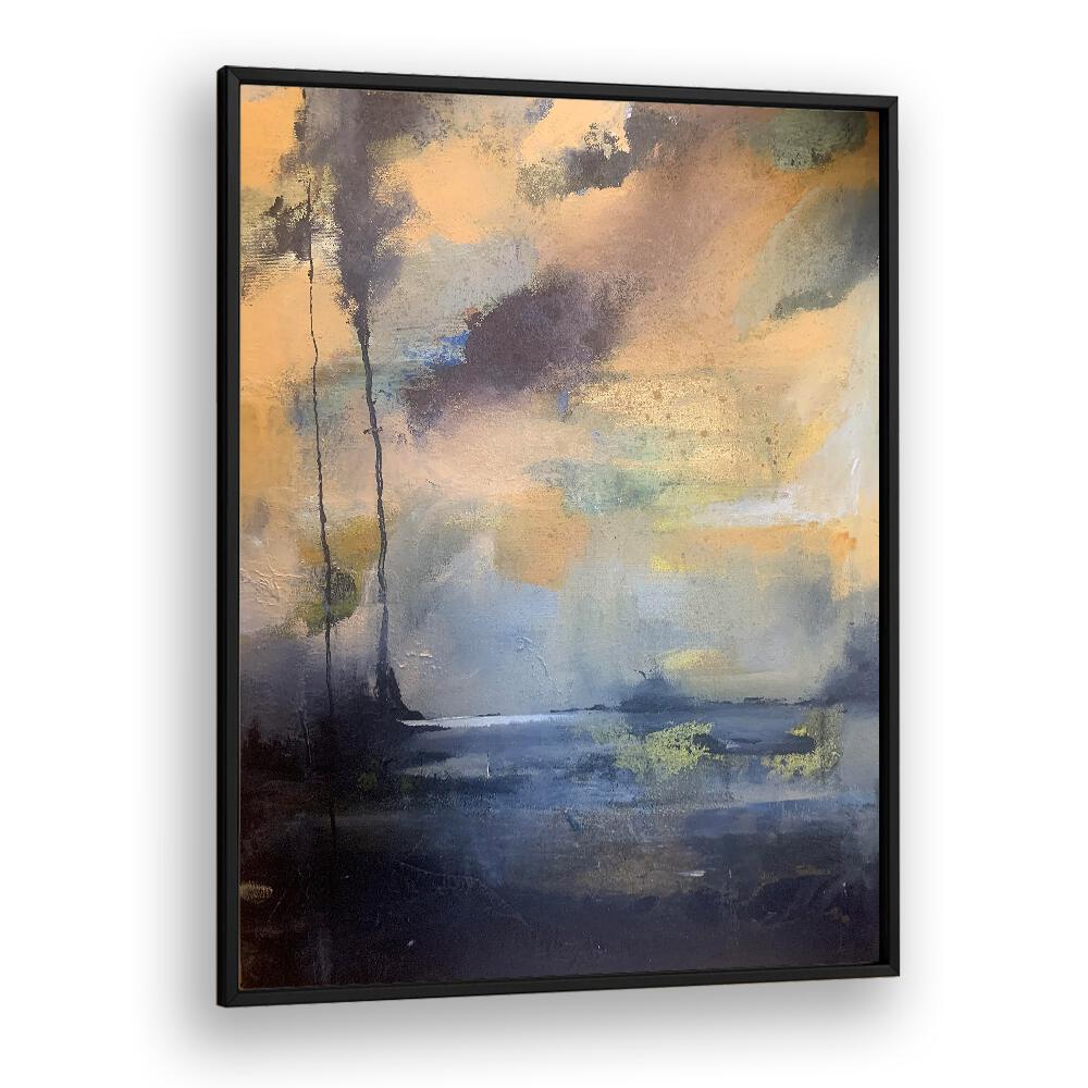 Stunning MOODY SKY, ABSTRACT PAINTINGS featuring a unique blend of colors and emotions in an abstract landscape.