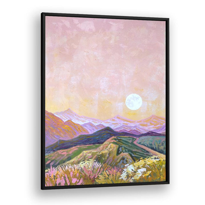 Stunning MOON HILLS, LANDSCAPE PAINTINGS showcasing serene moonlit hills for a tranquil home ambiance.