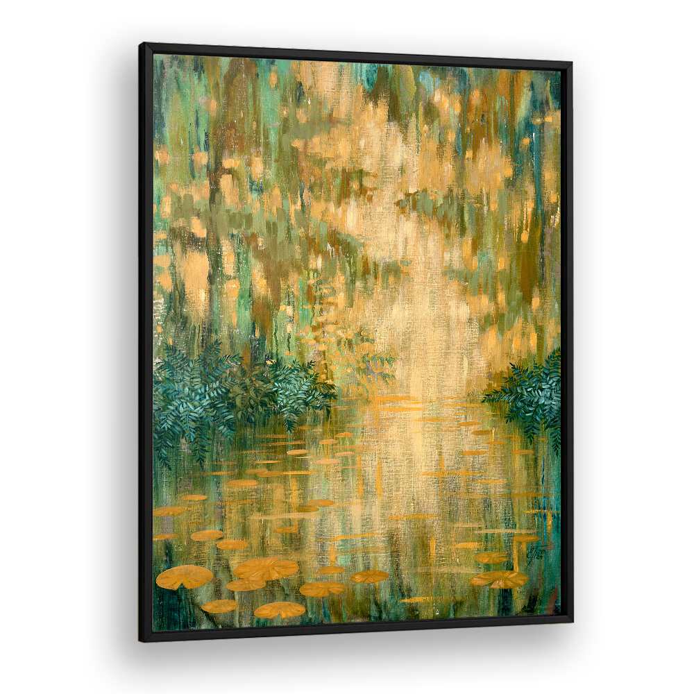 MYSTERIOUS POND, ABSTRACT PAINTINGS feature vibrant colors and serene designs, perfect for enhancing any space.
