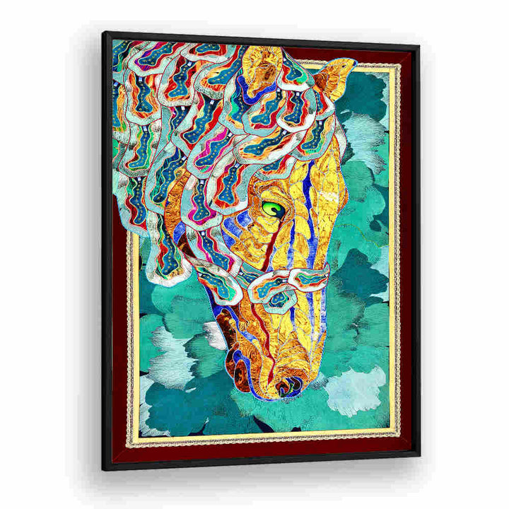 Vibrant MYSTIC MUSTANG, ANIMAL PAINTINGS showcasing colorful horse artwork, perfect for animal lovers' decor.