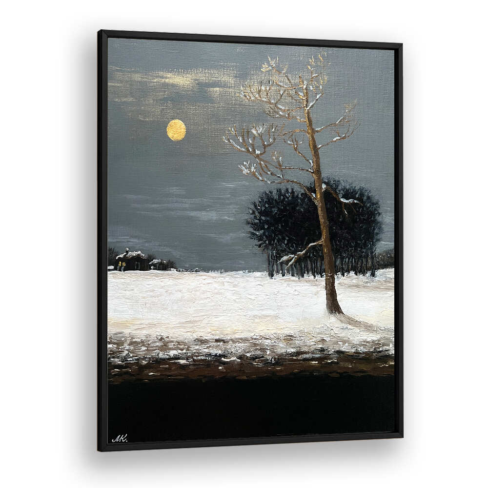 ON THE OUTSKIRTS OF A SNOWY EVENING FOREST