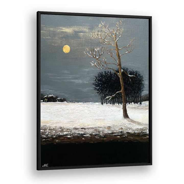 ON THE OUTSKIRTS OF A SNOWY EVENING FOREST